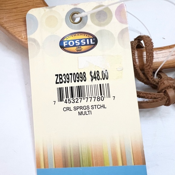 Vintage Fossil Purse Bag Satchel With Wooden Handles and Key Accessory - Picture 10 of 15